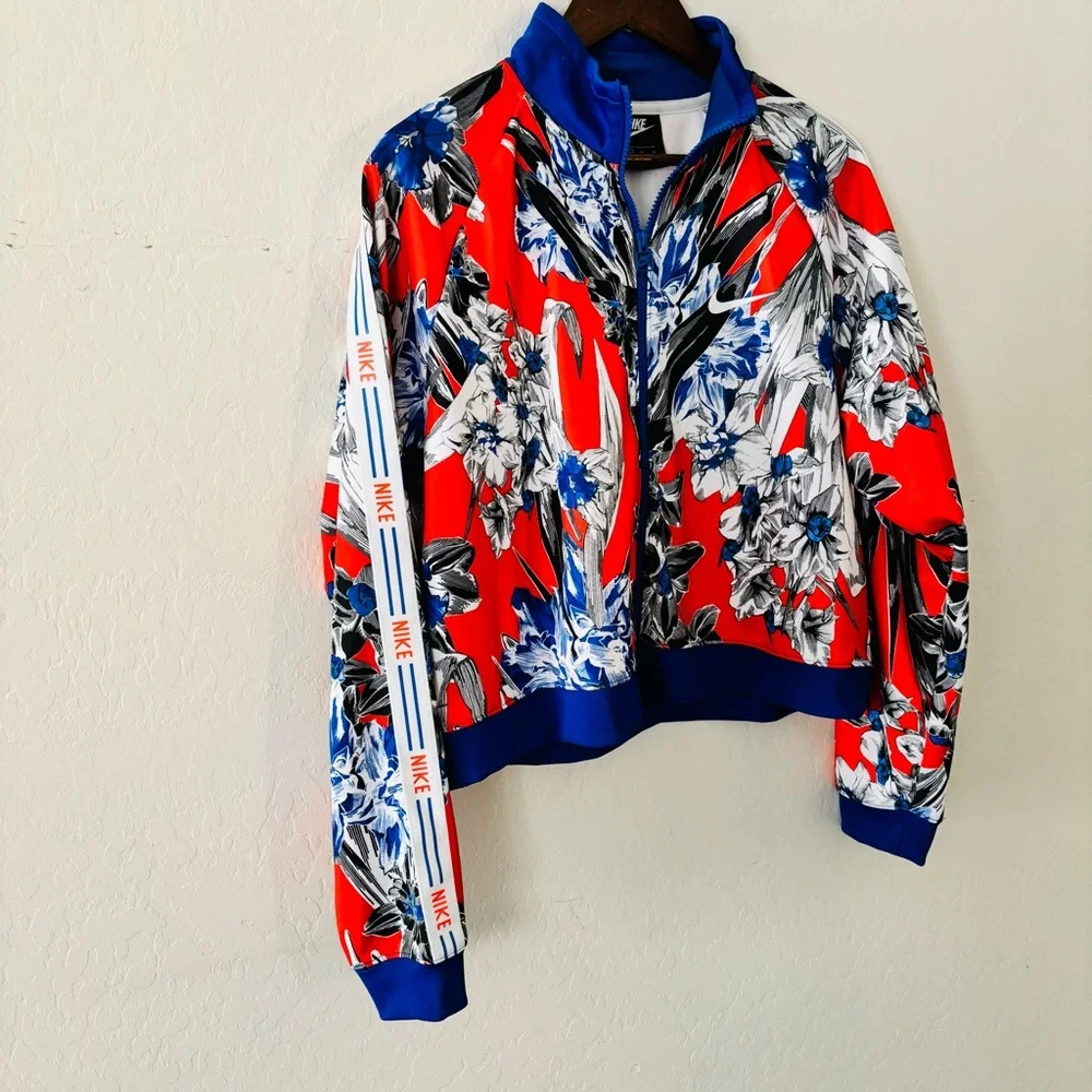 Nike Sportswear Hyper Femme‎ Floral Track jacket  Orange Red Blue White XL